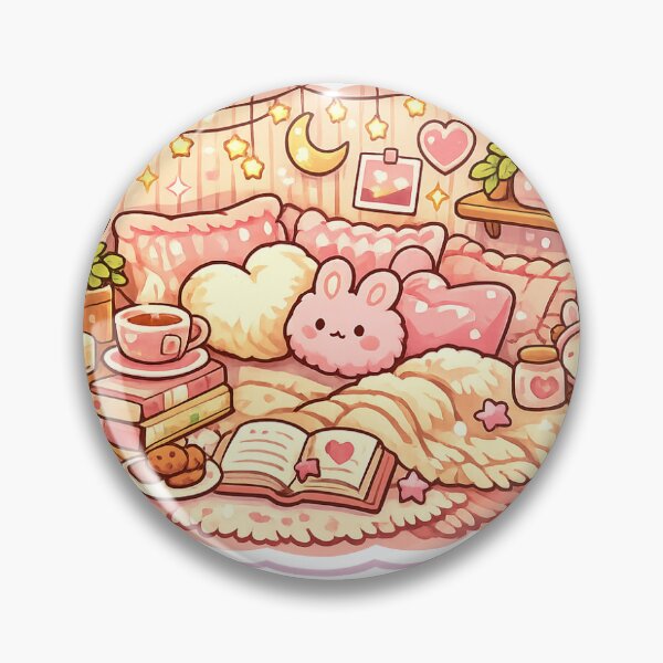 Item preview, Cozy Bedroom Sticker Kawaii Room Aesthetic for Soft Girls & Home Decor Lovers designed and sold by CutePrintCorner.