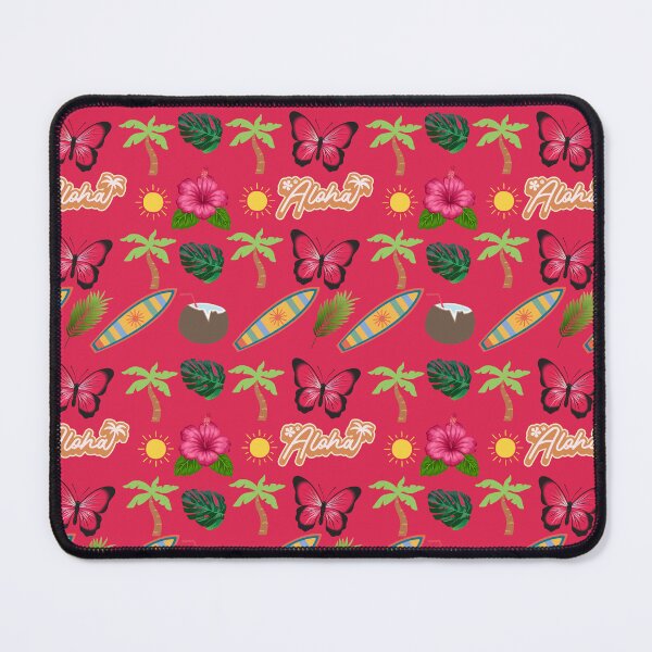 Item preview, Aloha Tropical Butterfly Hawaiian Summer Pattern A-Line Dress | Palm Trees, Hibiscus Flowers & Surfboard Beach Design designed and sold by FestivityFinds.