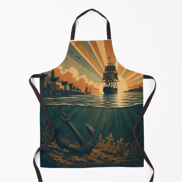 Item preview, Vintage Nautical Sunken Treasure Sailing Ship Sunset designed and sold by chattsuede.
