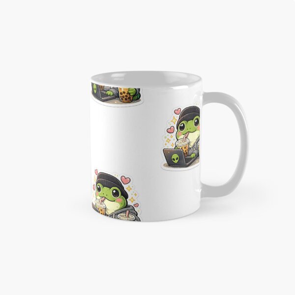 Item preview, Cozy Frog Boba Laptop Sticker designed and sold by stickifyzone.