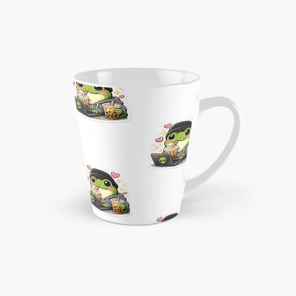 Item preview, Cozy Frog Boba Laptop Sticker designed and sold by stickifyzone.