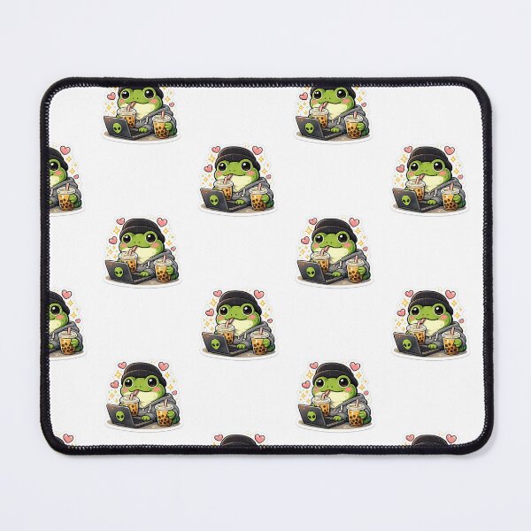 Item preview, Cozy Frog Boba Laptop Sticker designed and sold by stickifyzone.