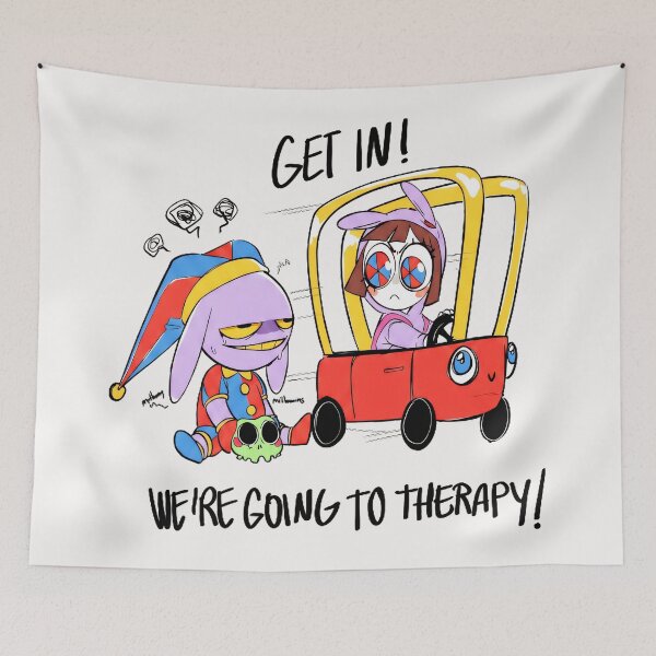 Item preview, Get In! We're Going To Therapy! The Amazing Digital Circus Pomni Jax designed and sold by SeraXYZ.