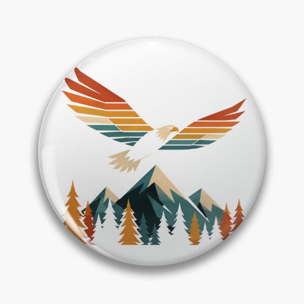 Item preview, Retro Mountain Eagle Adventure Vintage Geometric Wilderness designed and sold by chattsuede.