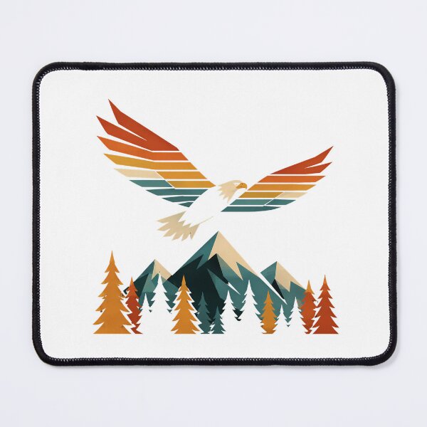 Item preview, Retro Mountain Eagle Adventure Vintage Geometric Wilderness designed and sold by chattsuede.