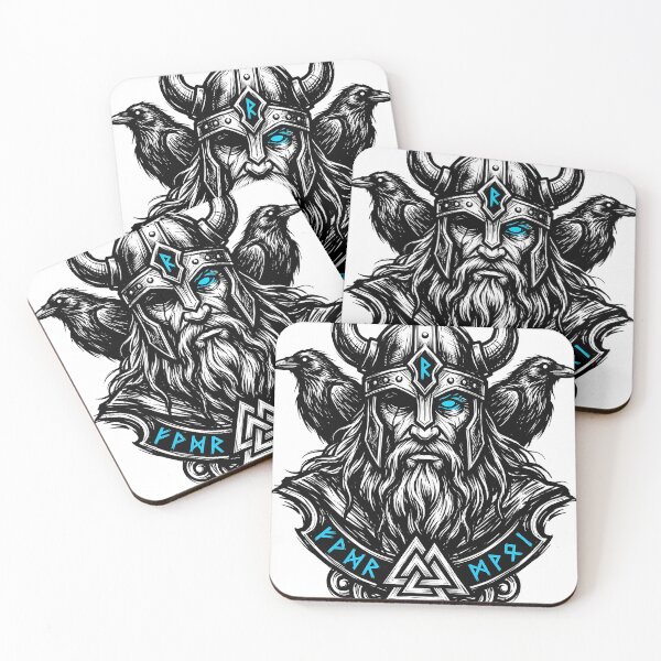 Item preview, Viking God Odin & Ravens - Norse Mythology Dark Art designed and sold by DarkNeural.