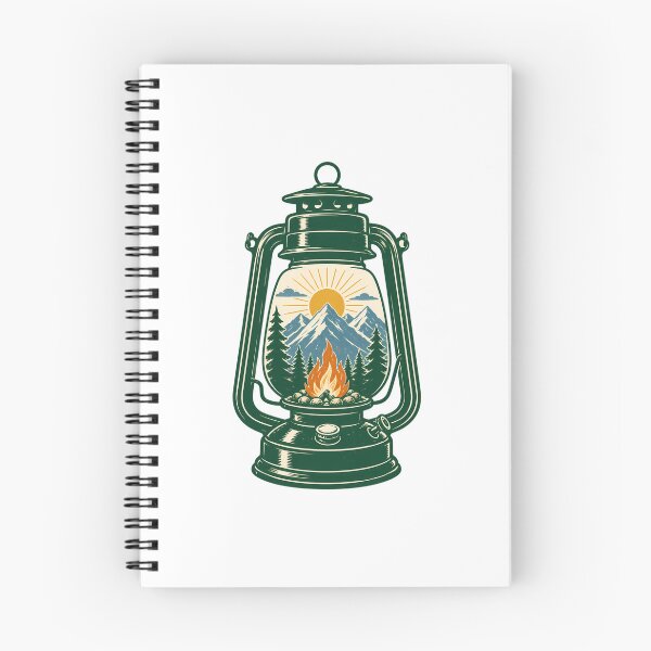 Item preview, Retro Mountain Camping Lantern Vintage Adventure designed and sold by chattsuede.
