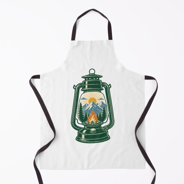 Item preview, Retro Mountain Camping Lantern Vintage Adventure designed and sold by chattsuede.