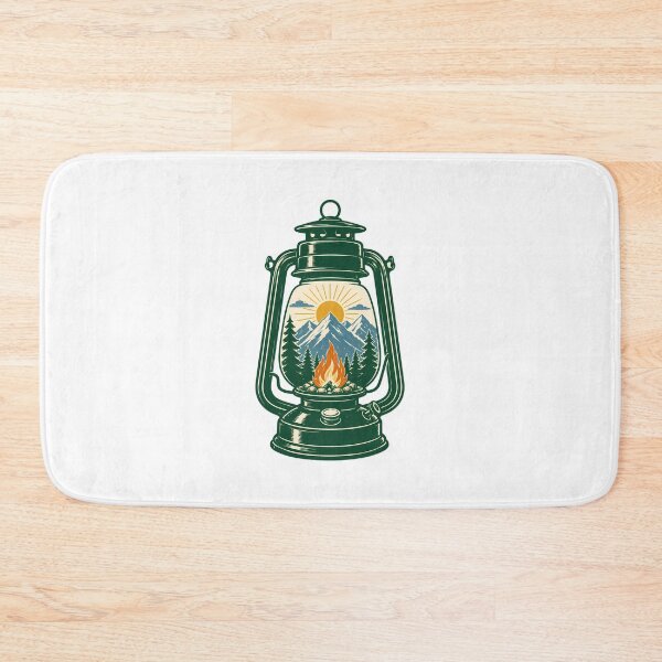 Item preview, Retro Mountain Camping Lantern Vintage Adventure designed and sold by chattsuede.