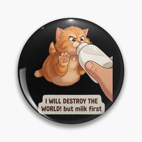 Item preview, i will destroy the world but first milk. designed and sold by GG-Graphics.