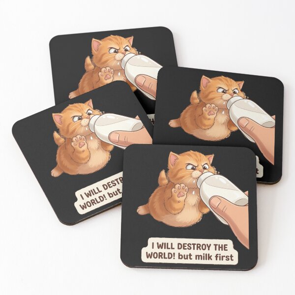 Item preview, i will destroy the world but first milk. designed and sold by GG-Graphics.
