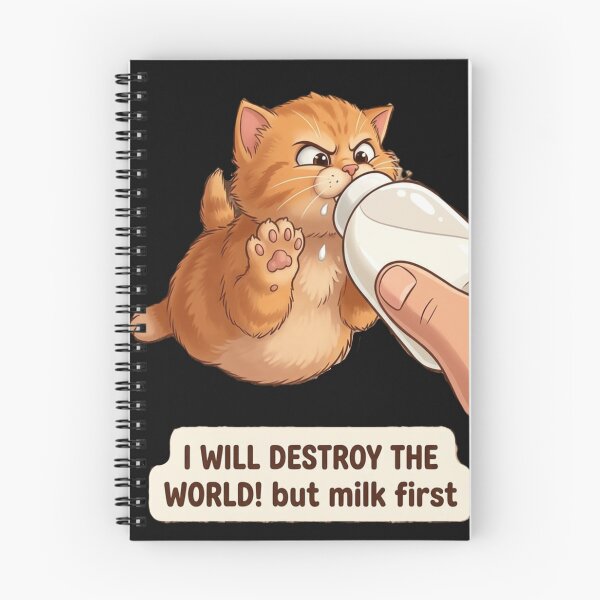 Item preview, i will destroy the world but first milk. designed and sold by GG-Graphics.