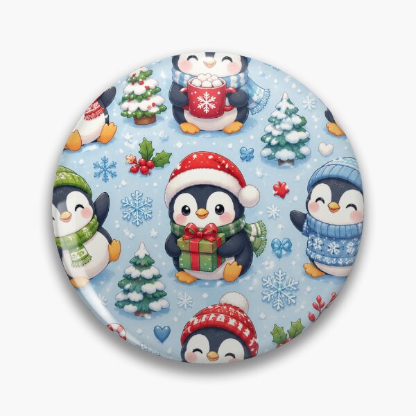 Item preview, Cute Winter Penguin Pattern – Kawaii Christmas Penguins Holiday Aesthetic Design designed and sold by RJACreative.
