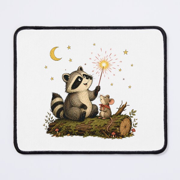 Item preview, Cottagecore Woodland Raccoon And Mouse Cozy Night Celebration designed and sold by chattsuede.