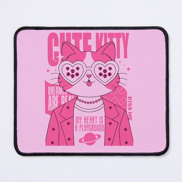 Item preview, Cute Kitty Dreams Are Real Pink Y2K Cat Graphic Tee designed and sold by Mousy17.