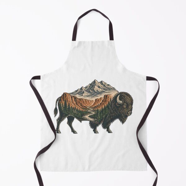 Item preview, Wilderness Bison Double Exposure Rustic Landscape designed and sold by chattsuede.