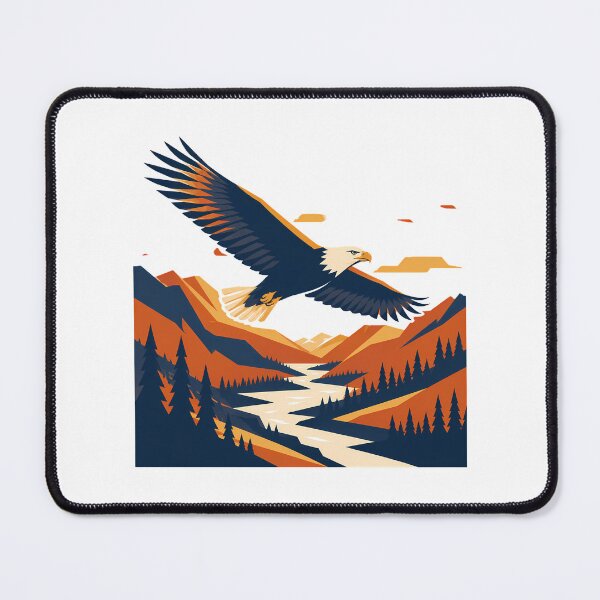 Item preview, Majestic Bald Eagle Mountain Valley Wilderness Landscape designed and sold by chattsuede.