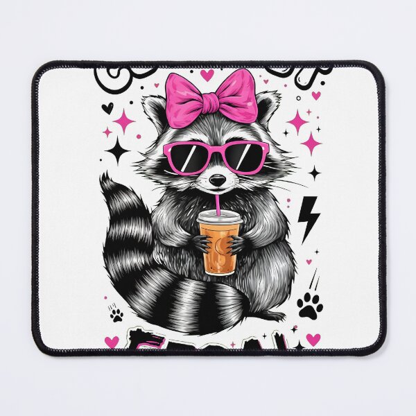 Item preview, Cute But Feral Raccoon Drink designed and sold by ileknitilec.