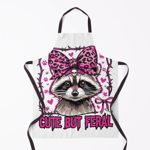 Item preview, Cute But Feral Raccoon Pink Bow Leopard designed and sold by smelternidersdi.