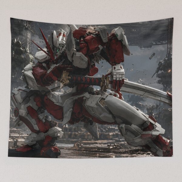 Item preview, Gundam Astray Red Frame Katana Mecha Poster | Epic Sci-Fi Anime Robot Warrior | Cyberpunk Mobile Suit Art designed and sold by Dyan4.