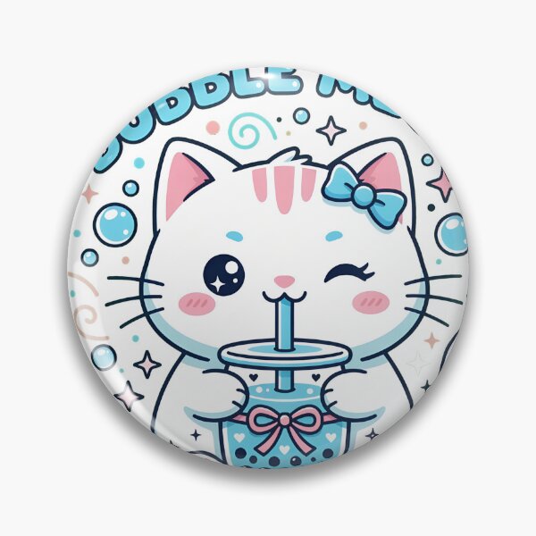 Item preview, Cute Cat Drinking Blue Bubble Tea Kawaii designed and sold by greatagohdilot.