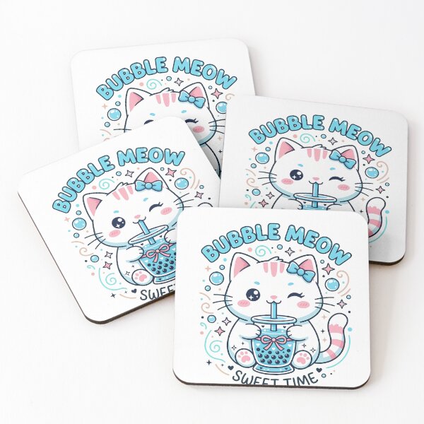 Item preview, Cute Cat Drinking Blue Bubble Tea Kawaii designed and sold by greatagohdilot.
