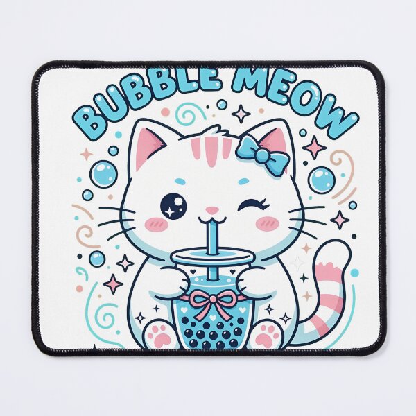 Item preview, Cute Cat Drinking Blue Bubble Tea Kawaii designed and sold by greatagohdilot.