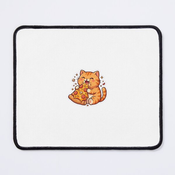 Item preview, Cute Orange Cat Eating Pizza Sticker designed and sold by AmanPalCreates.