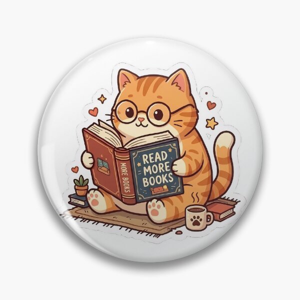 Item preview, Cute Bookworm Orange Cat Reading Sticker designed and sold by AmanPalCreates.