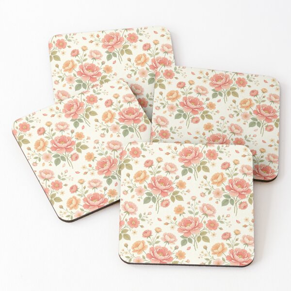 Item preview, Vintage Retro Floral Pattern in Pastel Rose and Gold designed and sold by brandingpro.