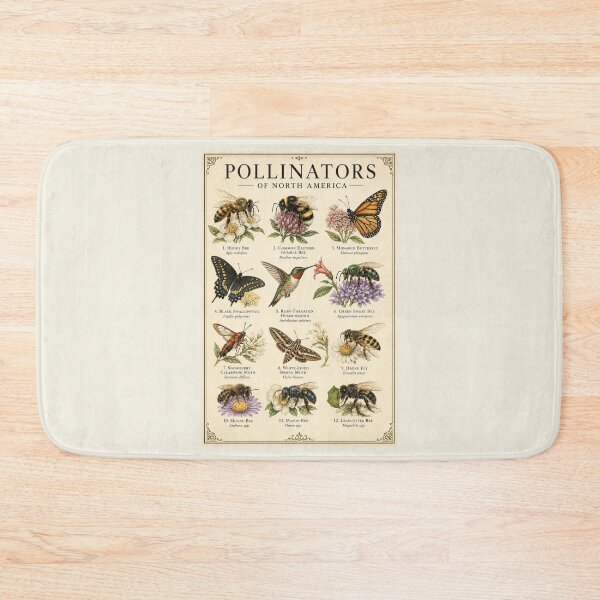 Item preview, Pollinators of North America Bee Butterfly & Hummingbird Natural History Poster designed and sold by astersgraphics.