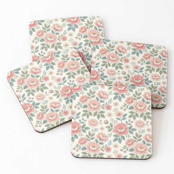 Item preview, Vintage Retro Floral Pattern in Pastel Rose and Gold designed and sold by brandingpro.