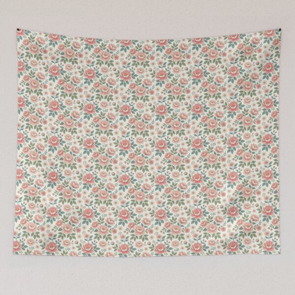 Item preview, Vintage Retro Floral Pattern in Pastel Rose and Gold designed and sold by brandingpro.
