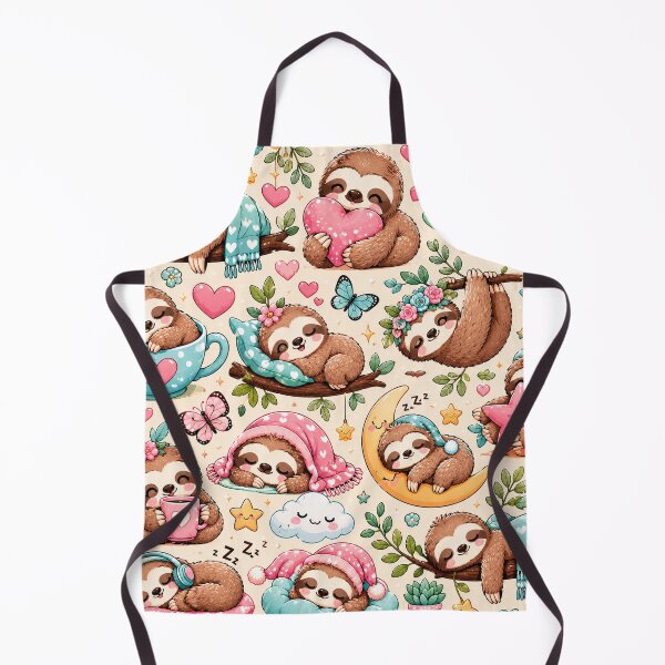 Item preview, Sleeping Sloth Pattern – Cute Kawaii Sloths Dreamy Botanical Seamless Design designed and sold by RJACreative.