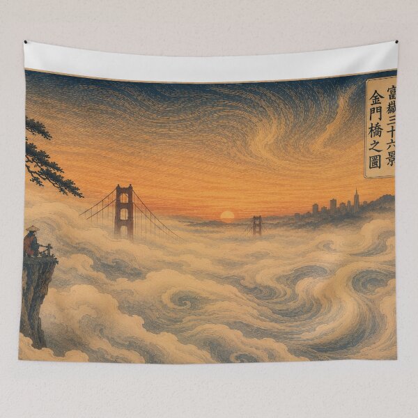 Item preview, Golden Gate in the Sea of Mist designed and sold by UkiyoCities.