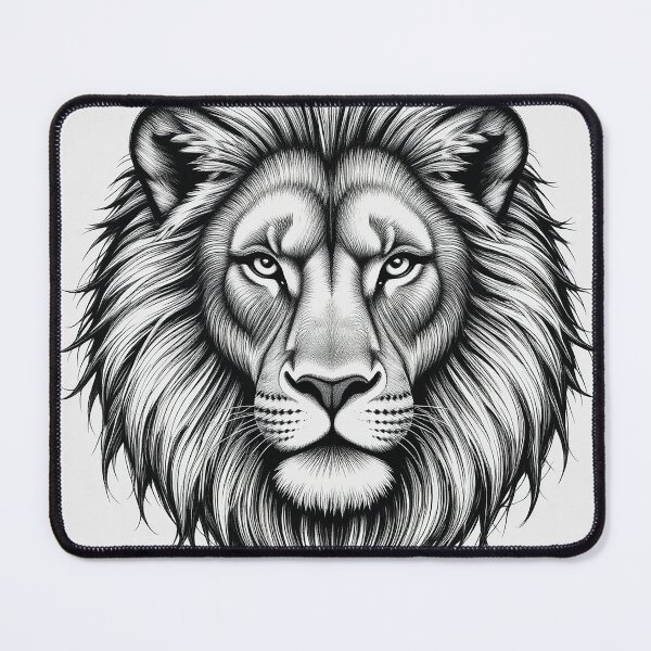 Item preview, Majestic Lion Head Line Art – Detailed Wild King Illustration | Intricate Fine Line Animal Drawing designed and sold by PixPixari.