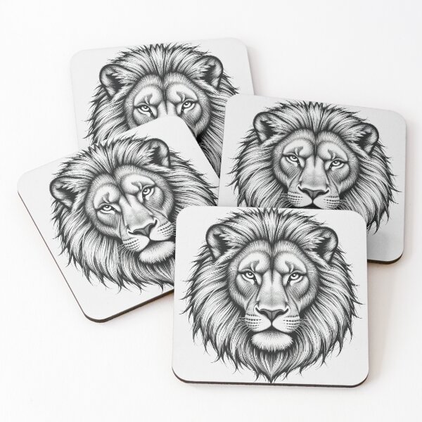 Item preview, Majestic Lion Head Line Art – Detailed Wild King Illustration | Intricate Fine Line Animal Drawing designed and sold by PixPixari.