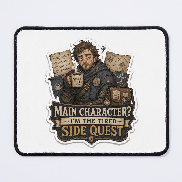 Item preview, Tired Side Quest Energy designed and sold by InkWanderStudio.