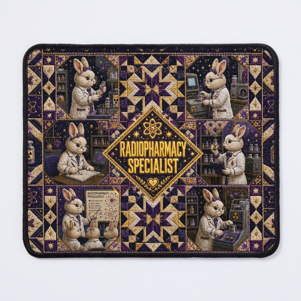Item preview, Radiopharmacy Specialist Bunny Celestial Patchwork Quilt Blanket – Luxury Heritage Atomic Laboratory Rabbit Throw Blanket Gift for Nuclear Medicine & Radiopharmacy Professionals designed and sold by ClinicalHubs.
