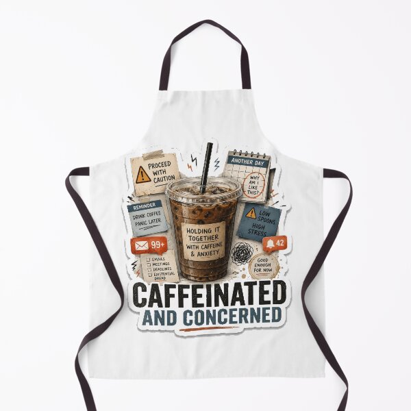 Item preview, Caffeinated And Concerned designed and sold by InkWanderStudio.