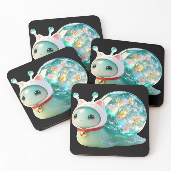 Item preview, Emerald Snail - Lucky Maneki Neko Cat Cosplay Edition designed and sold by ABYSSLAB.
