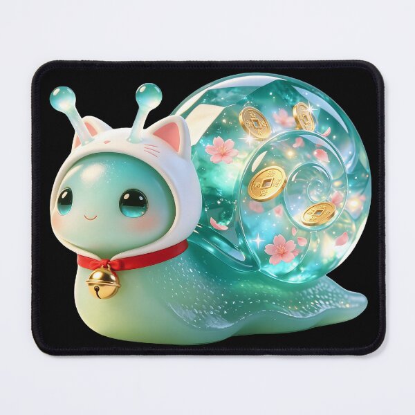 Item preview, Emerald Snail - Lucky Maneki Neko Cat Cosplay Edition designed and sold by ABYSSLAB.