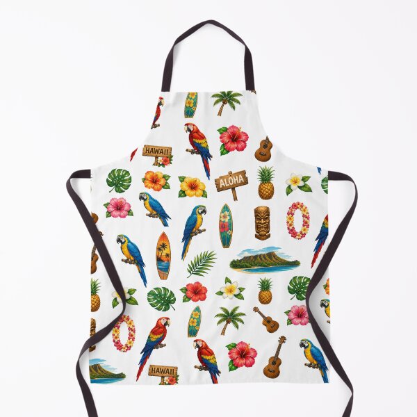 Item preview, Tropical Hawaii Macaw Pattern | Hawaiian Parrots, Hibiscus & Surfboards designed and sold by ParfaitPrints.