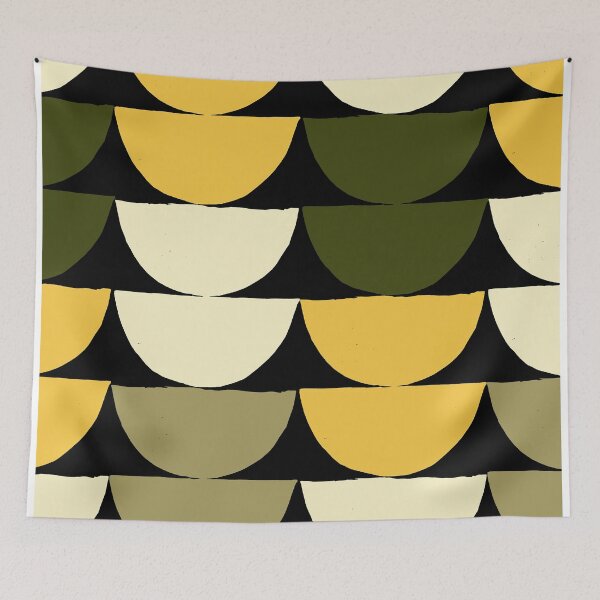 Item preview, Mid-Century Modern Yellow, Green, Cream Half-Circle Pattern designed and sold by DEC02.