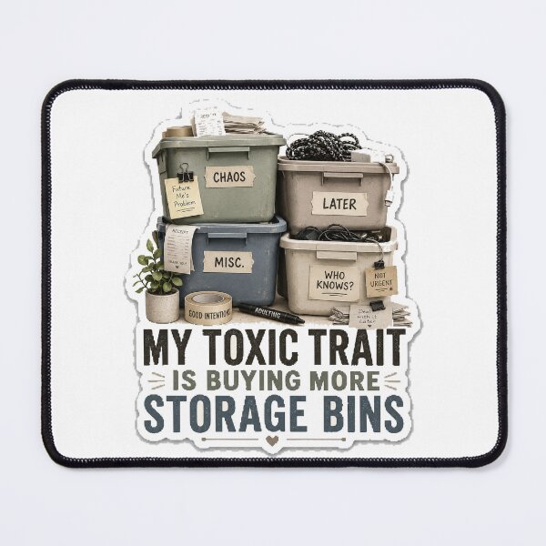 Item preview, My Toxic Trait Is Buying More Storage Bins designed and sold by InkWanderStudio.