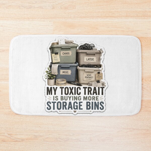 Item preview, My Toxic Trait Is Buying More Storage Bins designed and sold by InkWanderStudio.