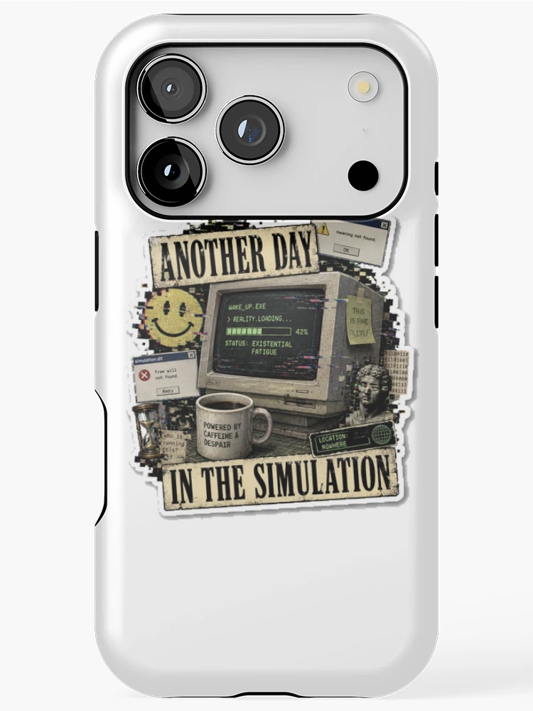 Thumbnail 1 of 4, iPhone Case, Another Day In The Simulation designed and sold by InkWanderStudio.