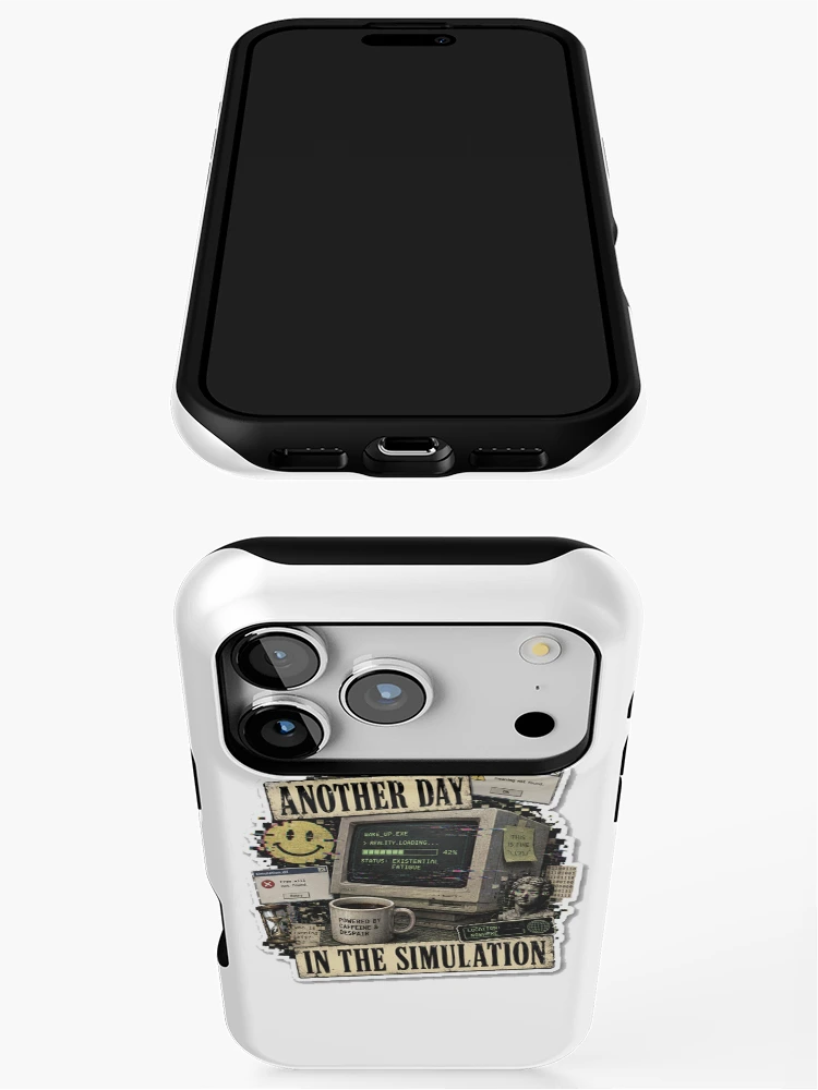 Thumbnail 3 of 4, iPhone Case, Another Day In The Simulation designed and sold by InkWanderStudio.