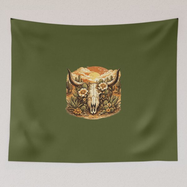 Item preview, Retro Western Cowboy Skull Desert Sunset Graphic T-Shirt designed and sold by MagicMakerPh.