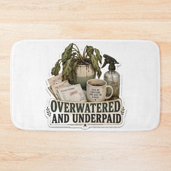 Item preview, Overwatered and Underpaid designed and sold by InkWanderStudio.